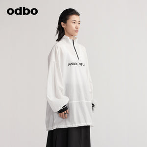 【商場同款】odbo/歐迪比歐秋冬2022新款休閒褲罩衫外套女上衣