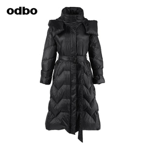 【商場同款】odbo/歐迪比歐2022冬季新款黑色羽絨服女白鴨絨外套