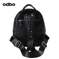 【商場同款】odbo/歐迪比歐真皮簡約雙肩包女旅行上班族牛皮包包