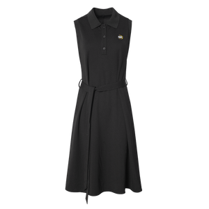 Odbo/歐迪比歐夏季2022年新款黑色無袖連衣裙女收腰顯瘦背心裙子