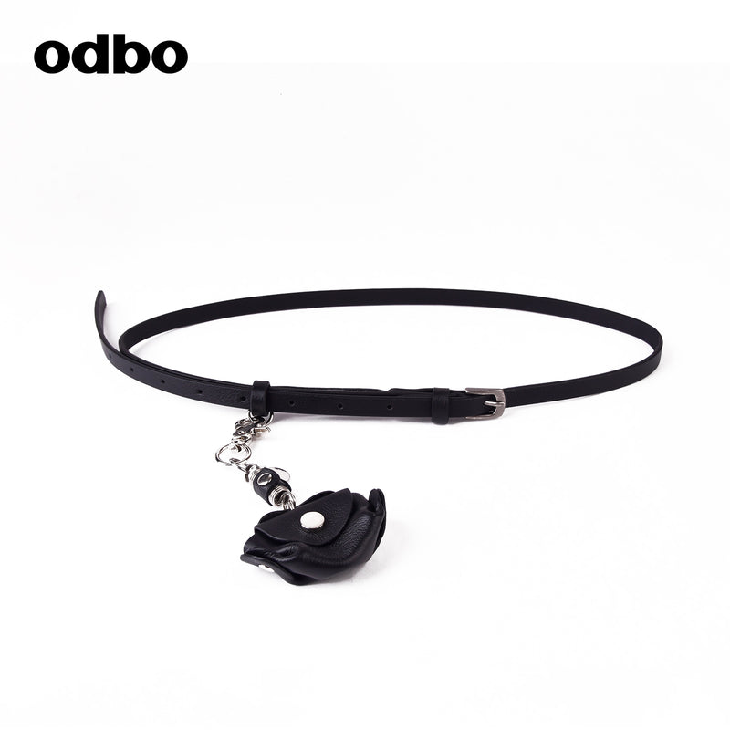 【商場同款】odbo/歐迪比歐真皮腰帶女個性可拆卸掛扣小包皮帶