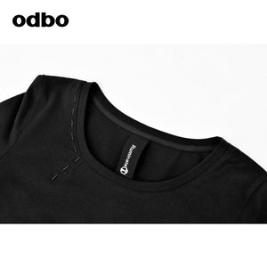 Odbo/歐迪比歐專櫃同款設計師品牌修身針織上衣