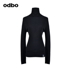 Odbo/歐迪比歐專櫃同款設計師品牌針織衫高領毛衣多色女保暖