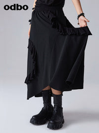 【商場同款】odbo/歐迪比歐春裝2022年新款時尚設計感小眾半身裙
