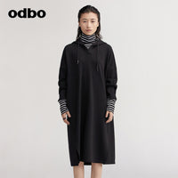 【商場同款】odbo/歐迪比歐假兩件拼接衛衣女秋冬2022年新款外套
