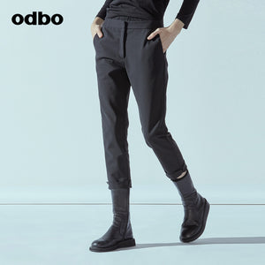Odbo/歐迪比歐專櫃同款設計師品牌2022春七分休閒褲
