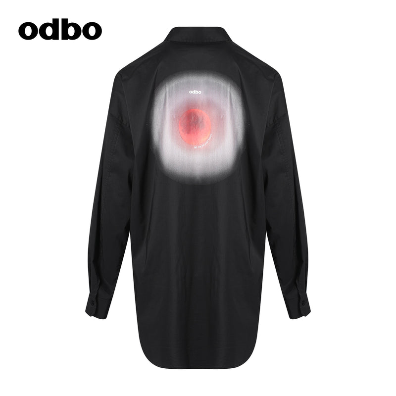 【商場同款】odbo/歐迪比歐中長款襯衫女小眾2022時尚上衣