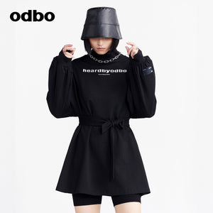 Odbo/歐迪比歐專櫃同款設計師品牌休閒收腰T恤女