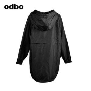 【商場同款】odbo/歐迪比歐寬鬆連帽防風服女2022年新款罩衫上衣