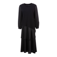 Odbo/歐迪比歐夏季2022年新款女撞色假兩件連衣裙設計感小眾裙子