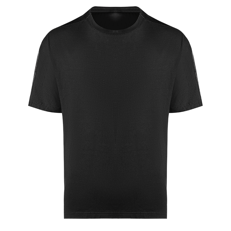 Odbo 休閒氣質圓領短袖黑色T恤男夏季2022年新款寬鬆舒適吸汗上衣