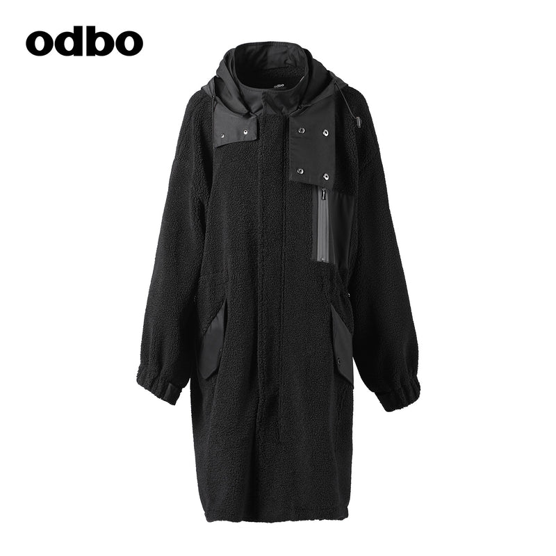 【商場同款】odbo/歐迪比歐秋冬2021年新款時尚派克服女保暖外套
