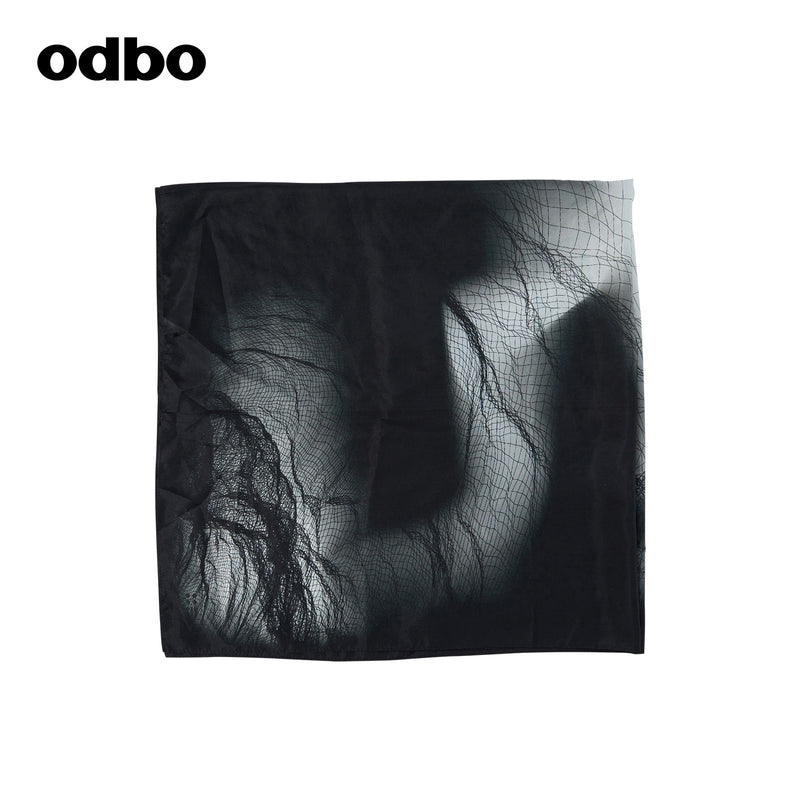 【商場同款】odbo/歐迪比歐2022年新款時尚設計感印花桑蠶絲絲巾