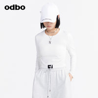 Odbo/歐迪比歐專櫃同款設計師品牌 短款休閒T恤女