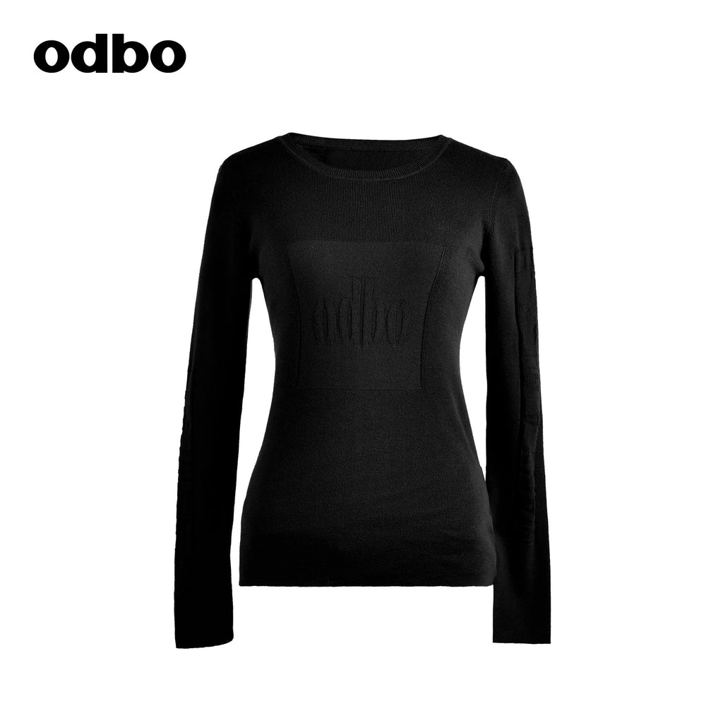 【商場同款】odbo/歐迪比歐薄款針織衫女夏季2022年新款修身上衣