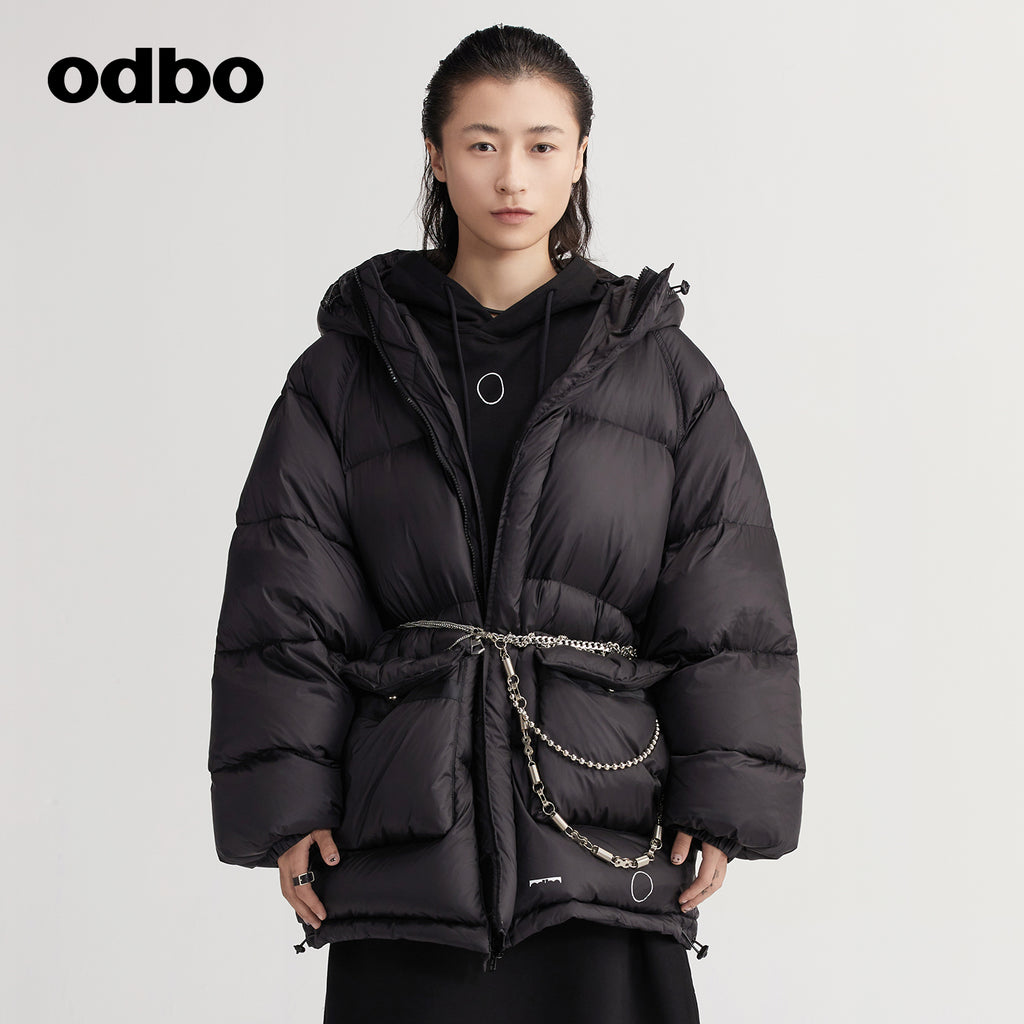 【商場同款】odbo/歐迪比歐加厚保暖羽絨服女冬季2022新款面包服