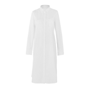 Odbo 黑白純色小眾氣質長袖襯衫女秋季新款寬鬆顯瘦開叉長款上衣
