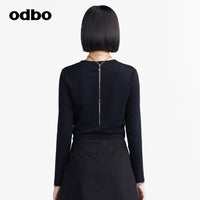 Odbo/歐迪比歐專櫃同款設計師品牌 短款休閒T恤女