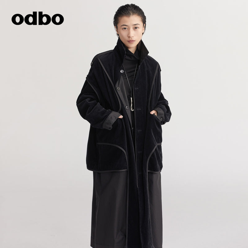 【商場同款】odbo/歐迪比歐兩面穿派克服外套女秋冬2022新款棉服