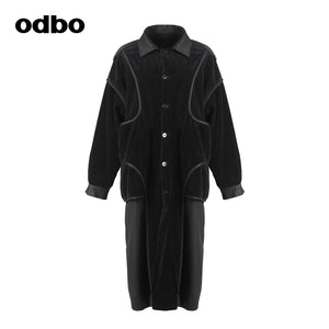 【商場同款】odbo/歐迪比歐兩面穿派克服外套女秋冬2022新款棉服