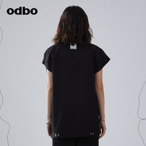 Odbo/歐迪比歐 洋氣時髦工裝牛仔馬夾背心女外搭夏季新款時尚減齡