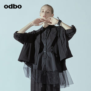 Odbo/歐迪比歐專櫃同款設計師品牌2022春女風衣短外套L20121060D