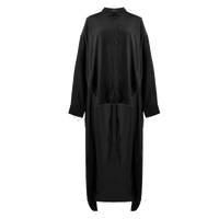 【商場同款】odbo/歐迪比歐黑色襯衫女設計感小眾寬鬆氣質長上衣