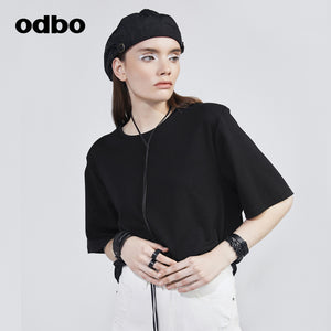 Odbo/歐迪比歐【商場同款】odbo/歐迪比歐簡約舒適短袖T女