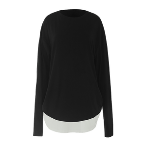 【商場同款】odbo/歐迪比歐春裝2022年新款假兩件T恤女設計感上衣
