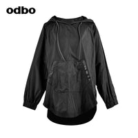 【商場同款】odbo/歐迪比歐寬鬆連帽防風服女2022年新款罩衫上衣