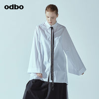 Odbo/歐迪比歐專櫃同款設計師品牌2022女寬鬆襯衫l20111030D