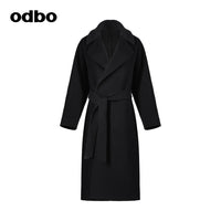 【商場同款】odbo/歐迪比歐秋冬2022新款毛呢大衣女保暖羊毛外套