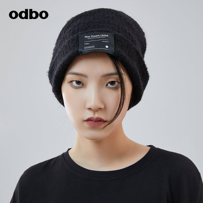 【商場同款】odbo/歐迪比歐春裝2022年新款休閒氣質針織毛線帽子