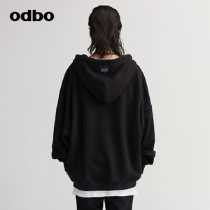 【商場同款】odbo/歐迪比歐時尚印花衛衣女秋冬2022新款內搭上衣