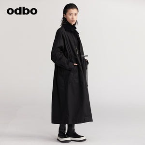 【商場同款】odbo/歐迪比歐兩面穿派克服外套女秋冬2022新款棉服