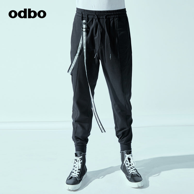 Odbo/歐迪比歐春季男新款設計師品牌小腳運動休閒褲