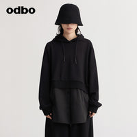 【商場同款】odbo/歐迪比歐時尚拼接衛衣女秋冬2022年新款上衣潮