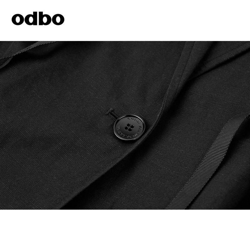 Odbo/歐迪比歐專櫃同款設計師品牌中長款百搭外套風衣