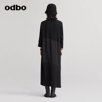 【商場同款】odbo/歐迪比歐設計師小眾連衣裙女秋顯瘦寬鬆長裙