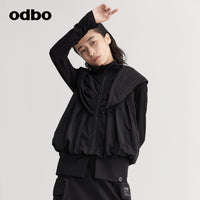 【商場同款】odbo/歐迪比歐秋冬2022新款時尚設計感斗篷背心外套