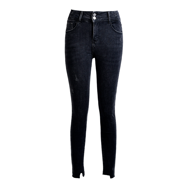 Odbo/歐迪比歐專櫃同款設計師品牌修身顯瘦牛仔褲